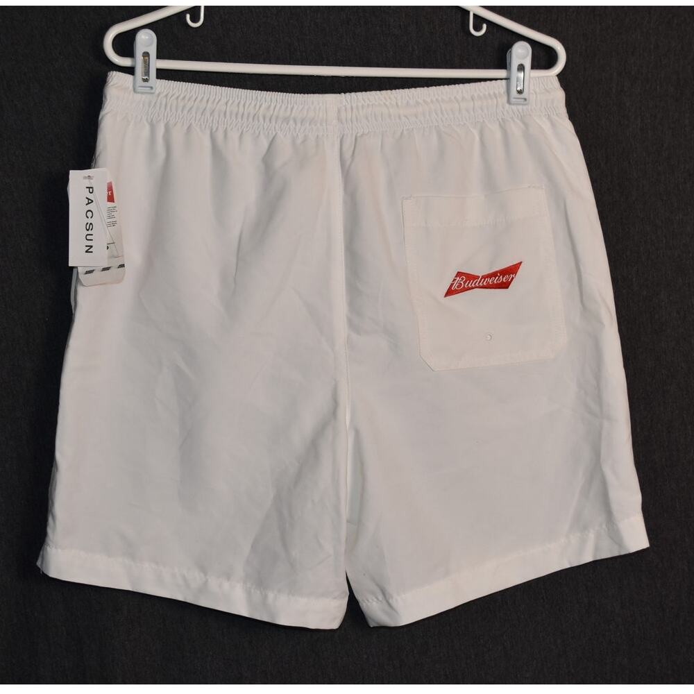 NEW PacSun x Budweiser Men's Medium Swim Trunks Shorts Drawstring NWT 17" Length